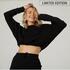 Women's Sweater Cropped Drawstring 520 For Gym-Black