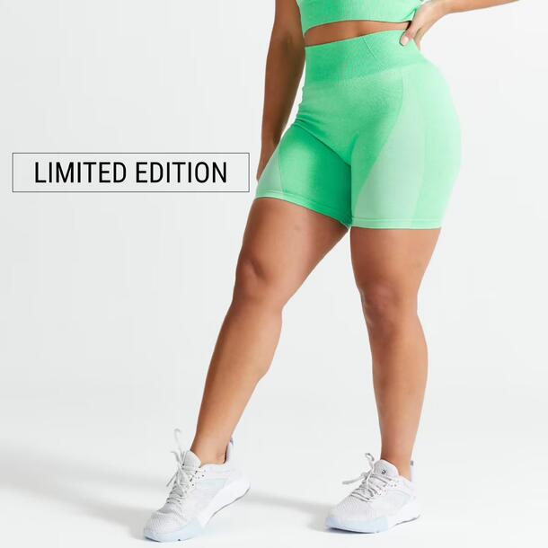 Women's HighWaisted Seamless Cycling Shorts Flash Green