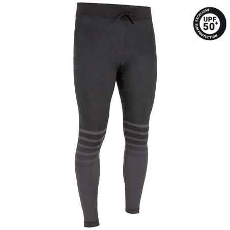 Licra con protección solar de surf para hombre Olaian UV Leg 100 ECO negro