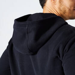 Men's Zip-Up Fitness Hoodie 500 Essentials - Black