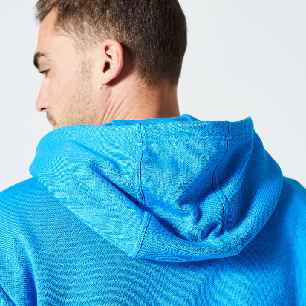 Men's Fitness Hoodie 500 Essentials - Light Blue