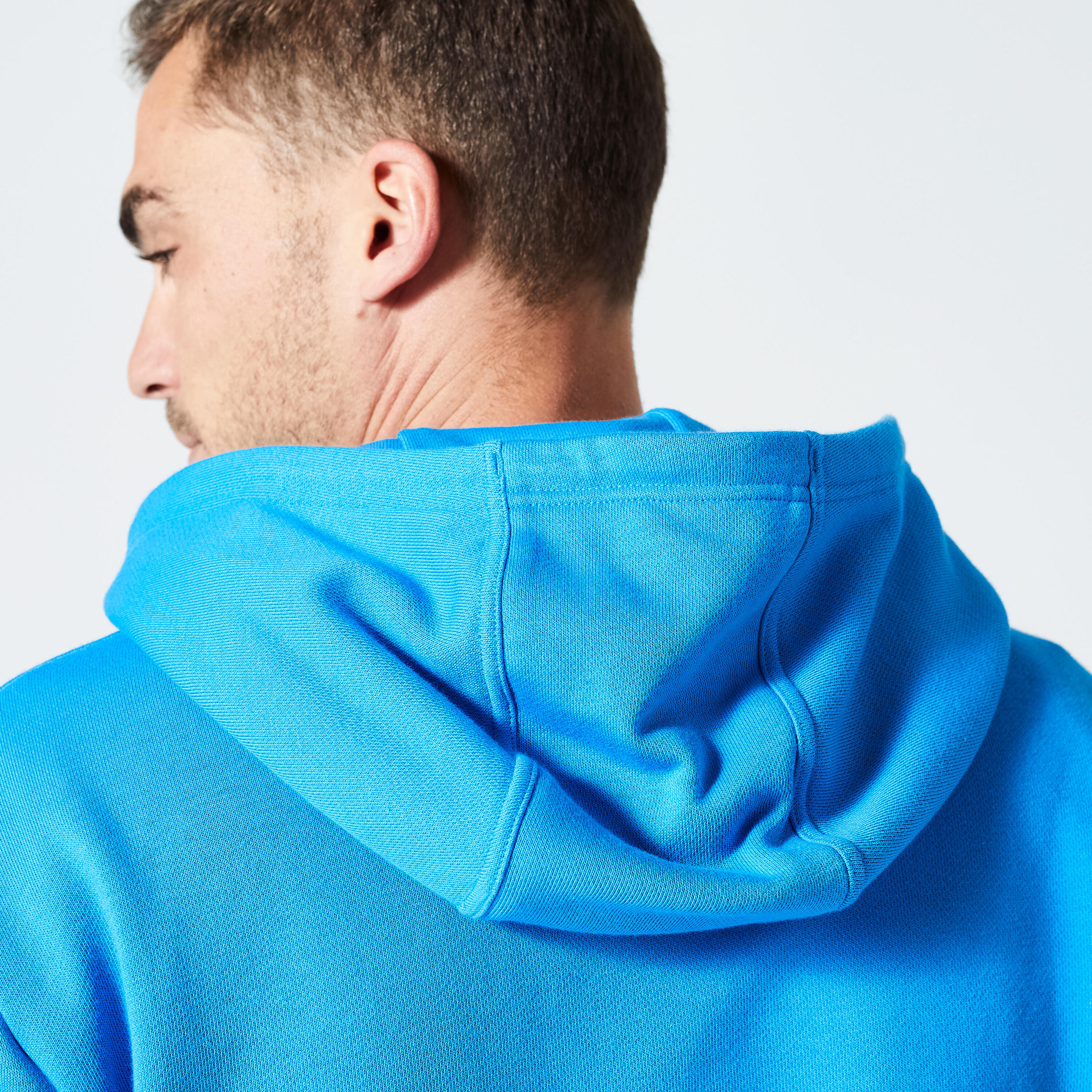 Men's Fitness Hoodie 500 Essentials - Light Blue 4/5