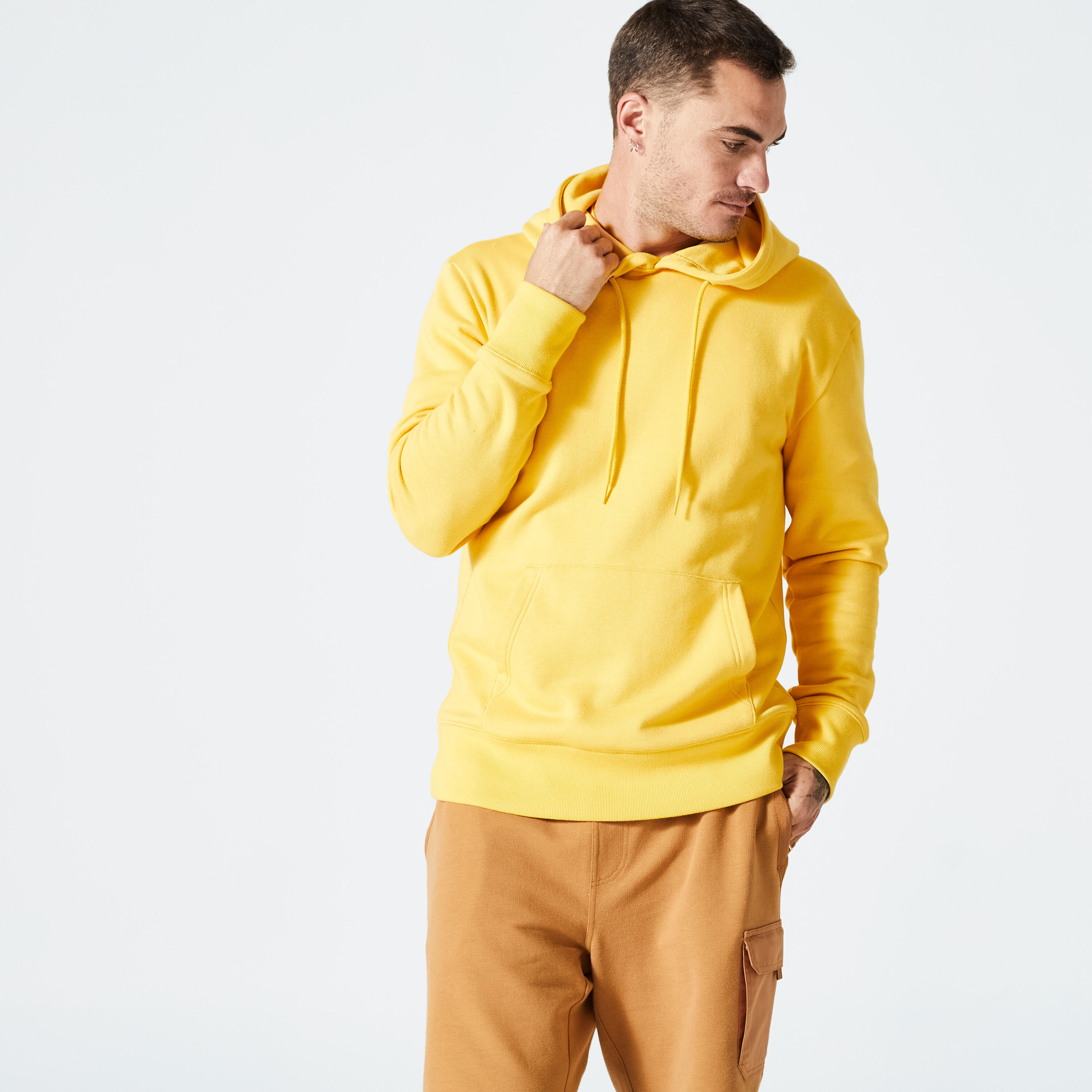 DOMYOS Men's Fitness Sweatshirt 500 Essentials - Mustard