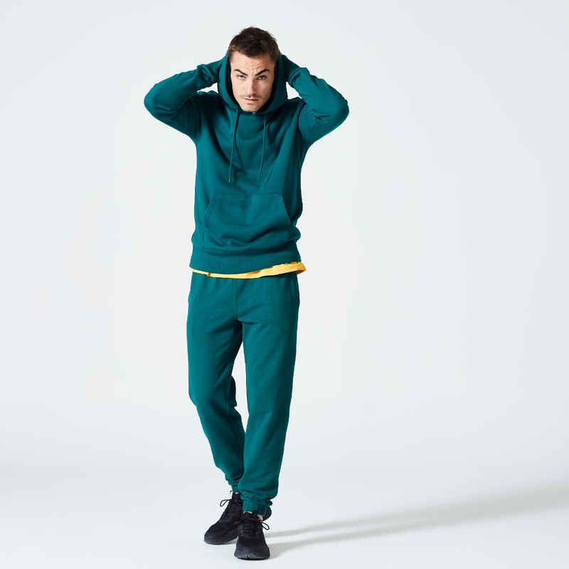 Kapuzenpullover Herren - 500 Essentials grün 
