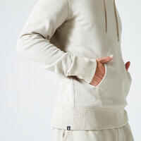 Men's Fitness Hoodie 500 Essentials - Linen