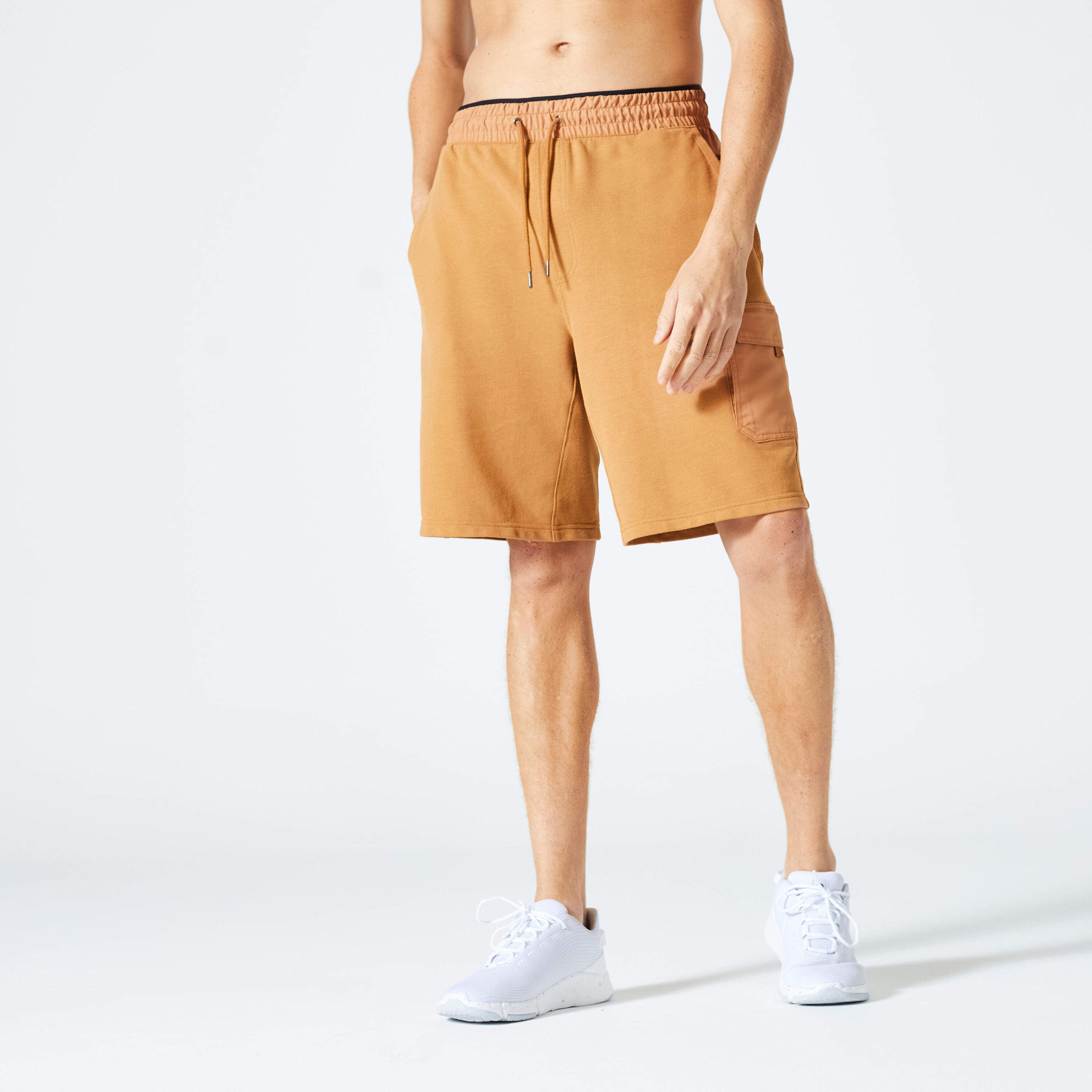 DOMYOS Men's Fitness Cargo Shorts 520 - Hazelnut