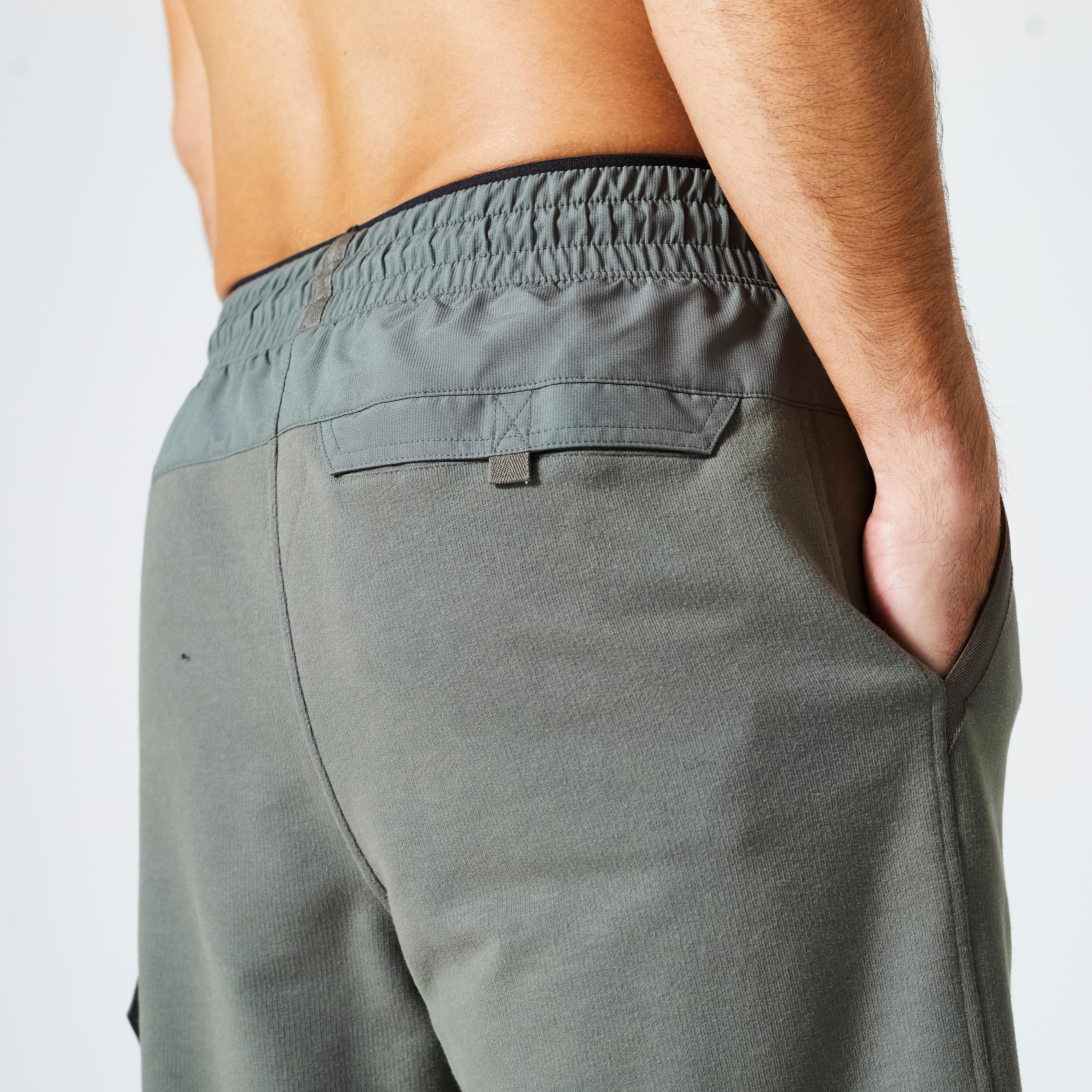 Men's Fitness Cargo Shorts 520 - Grey Khaki