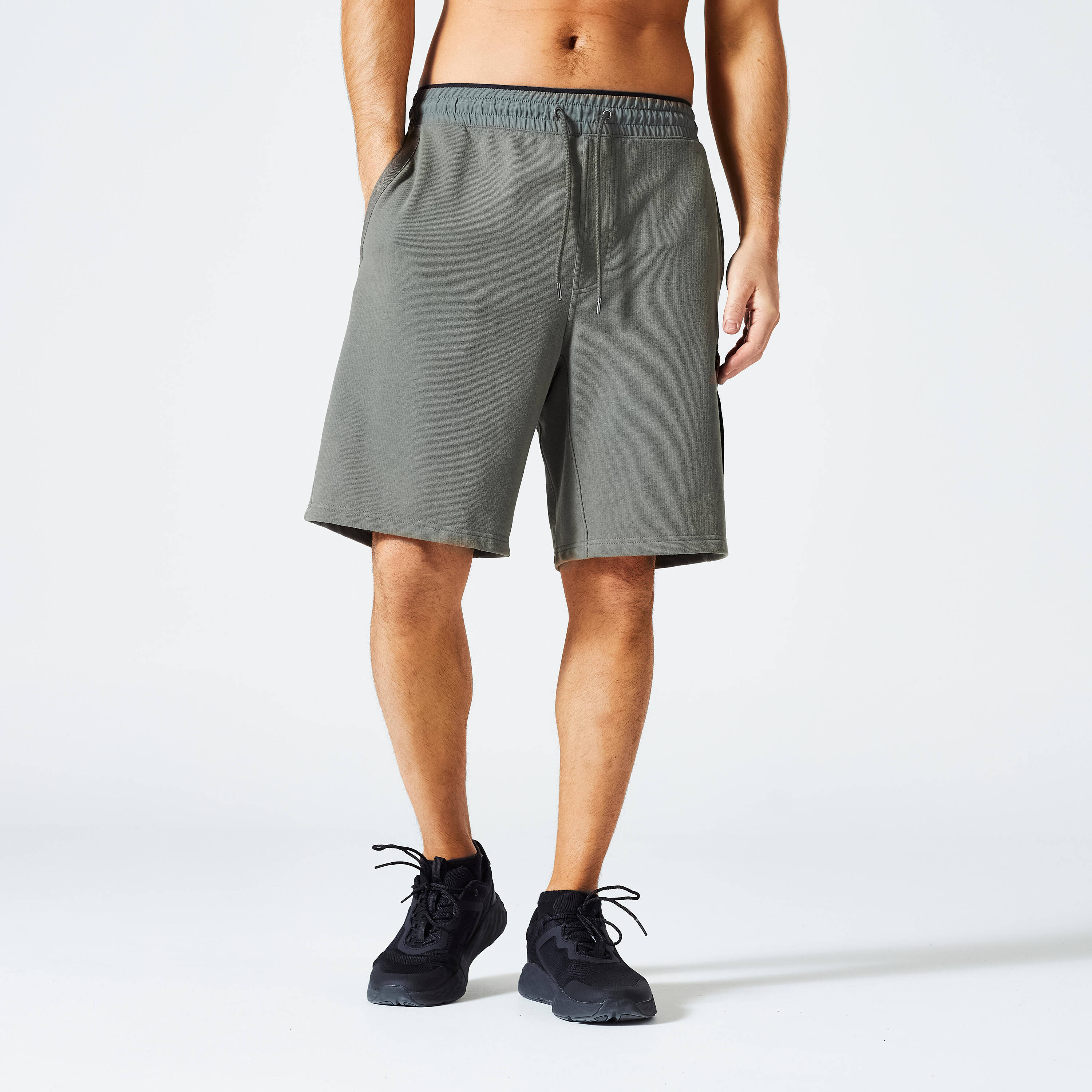 Men's Fitness Cargo Shorts 520 - Grey Khaki -  1