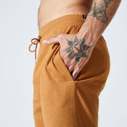 Men's Fitness Shorts 500 Essentials - Hazelnut Brown