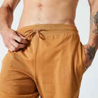 Men's Fitness Shorts 500 Essentials - Hazelnut Brown