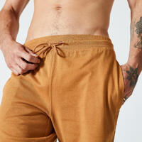 Short Fitness homme - 500 Essentials marron Noisette