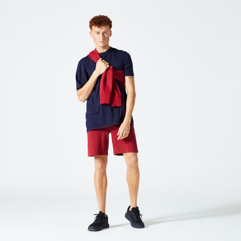 Short Fitness Homme - 500 Essentials rouge bordeaux