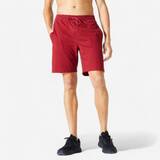 Men's Fitness Shorts 500 Essentials - Burgundy Red