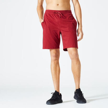 Short Fitness Homme - 500 Essentials rouge bordeaux