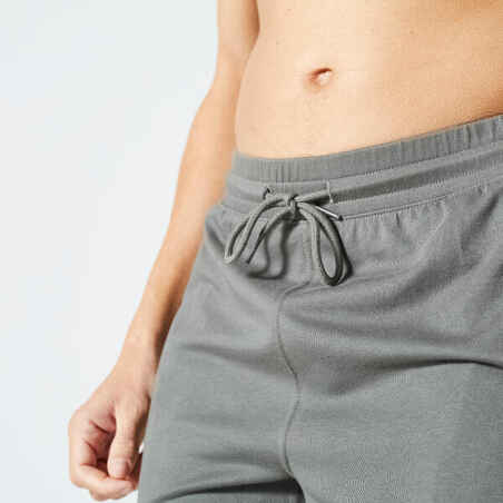 Men's Fitness Shorts 500 Essentials - Grey Khaki