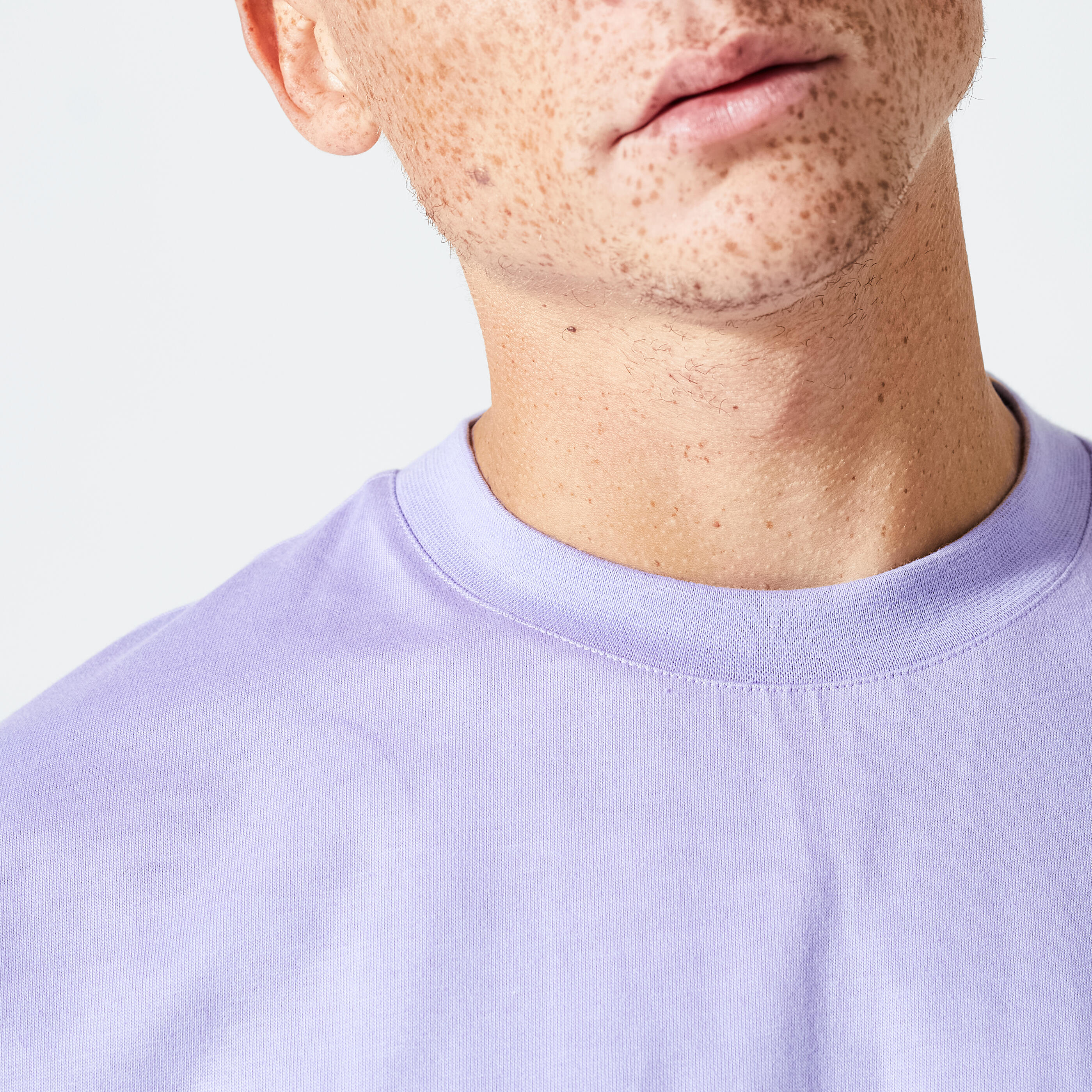 Men's Loose-Fit Fitness T-Shirt 520 - Neon Purple 3/5