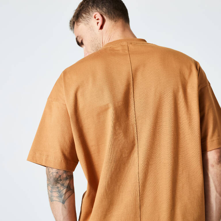 Men's Loose-Fit Fitness T-Shirt 520 - Hazelnut