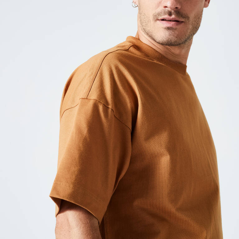 Men's Loose-Fit Fitness T-Shirt 520 - Hazelnut