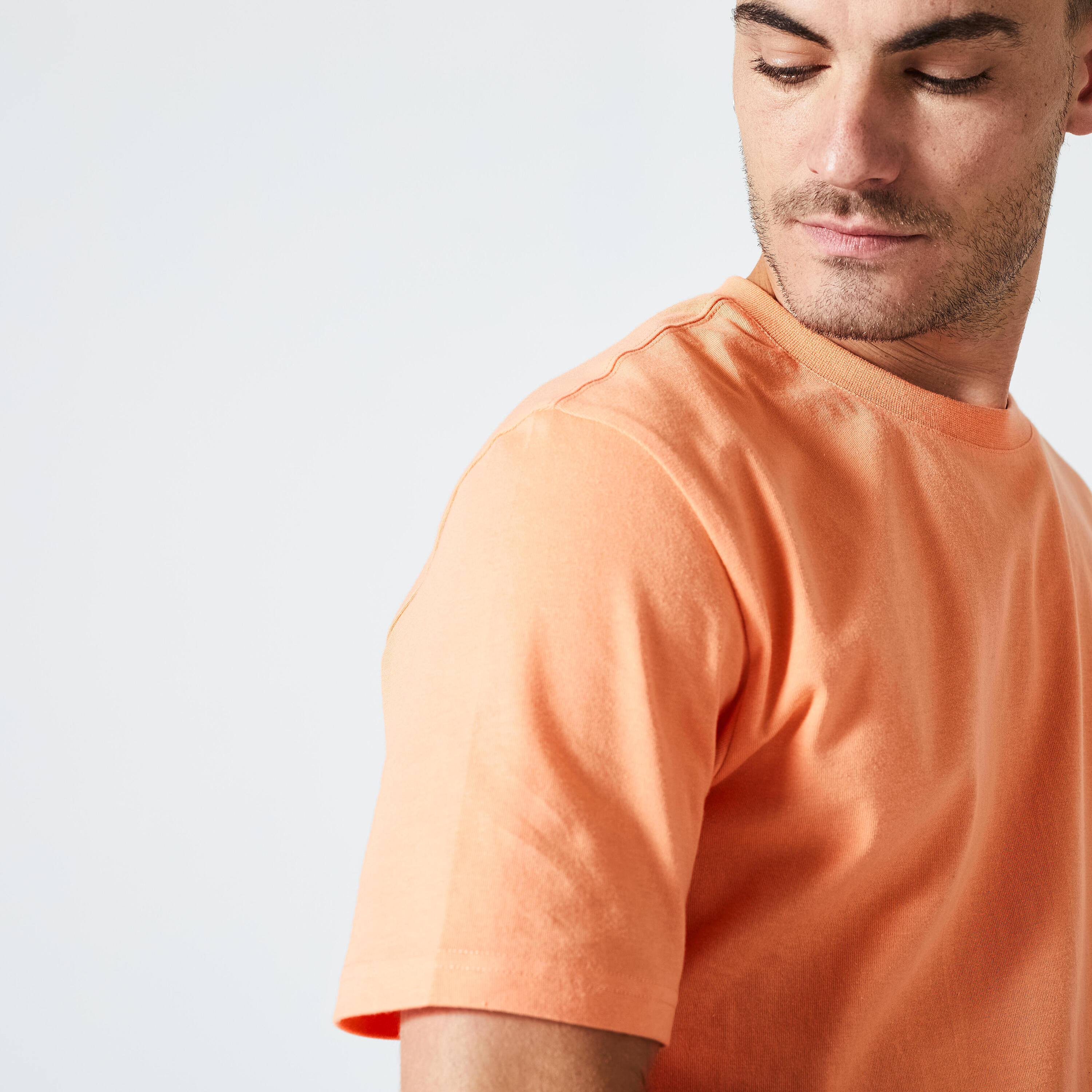Men's Short-Sleeved Crew-Neck Fitness T-Shirt - Orange 4/5