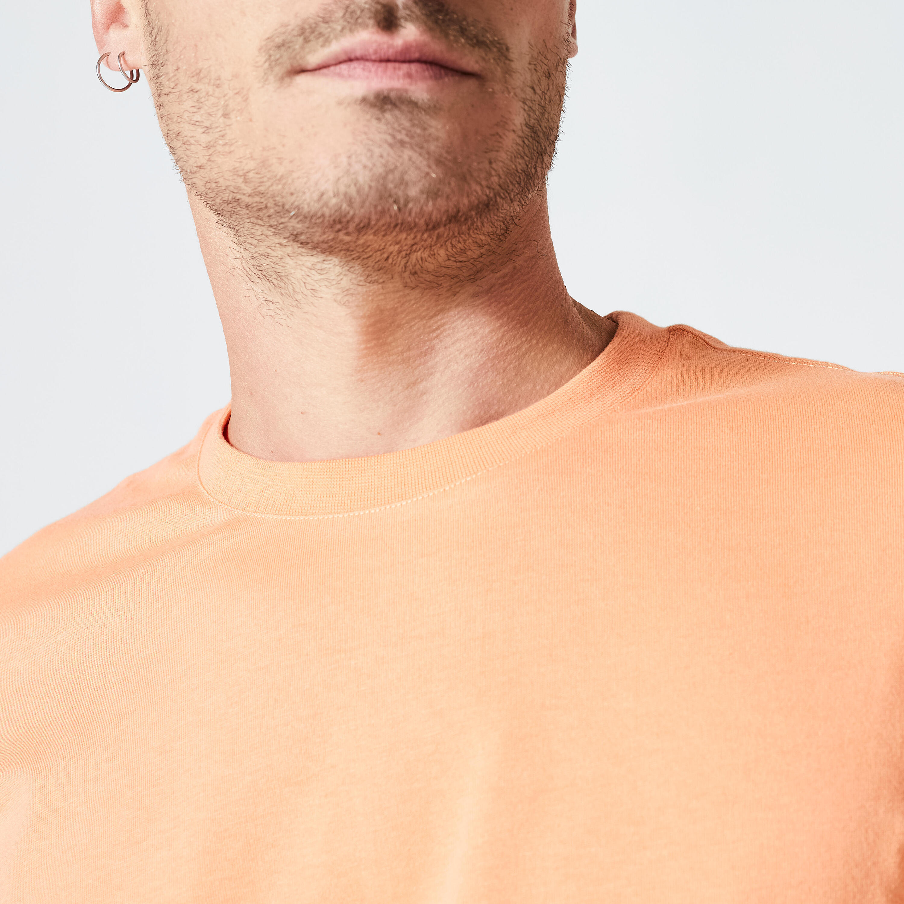 Men's Short-Sleeved Crew-Neck Fitness T-Shirt - Orange 3/5