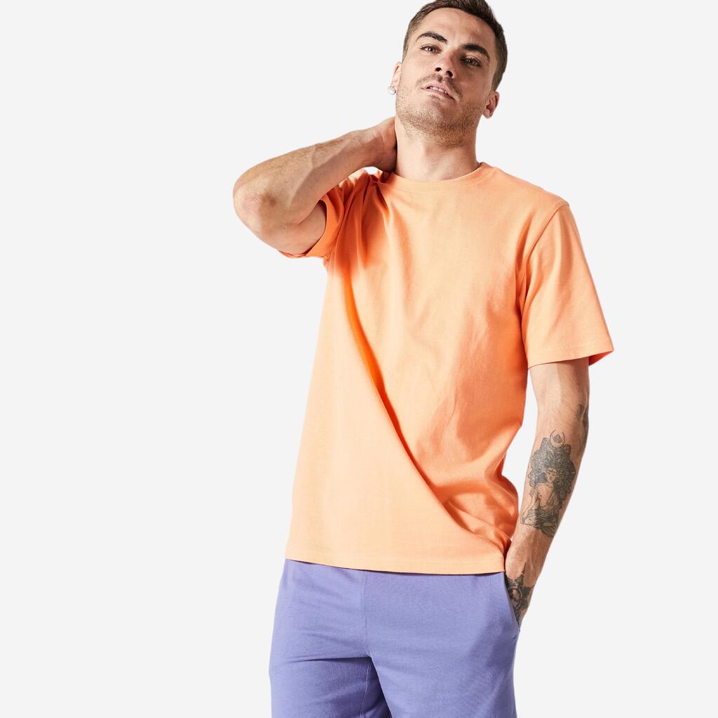 Men's Short-Sleeved Crew-Neck Fitness T-Shirt - Orange