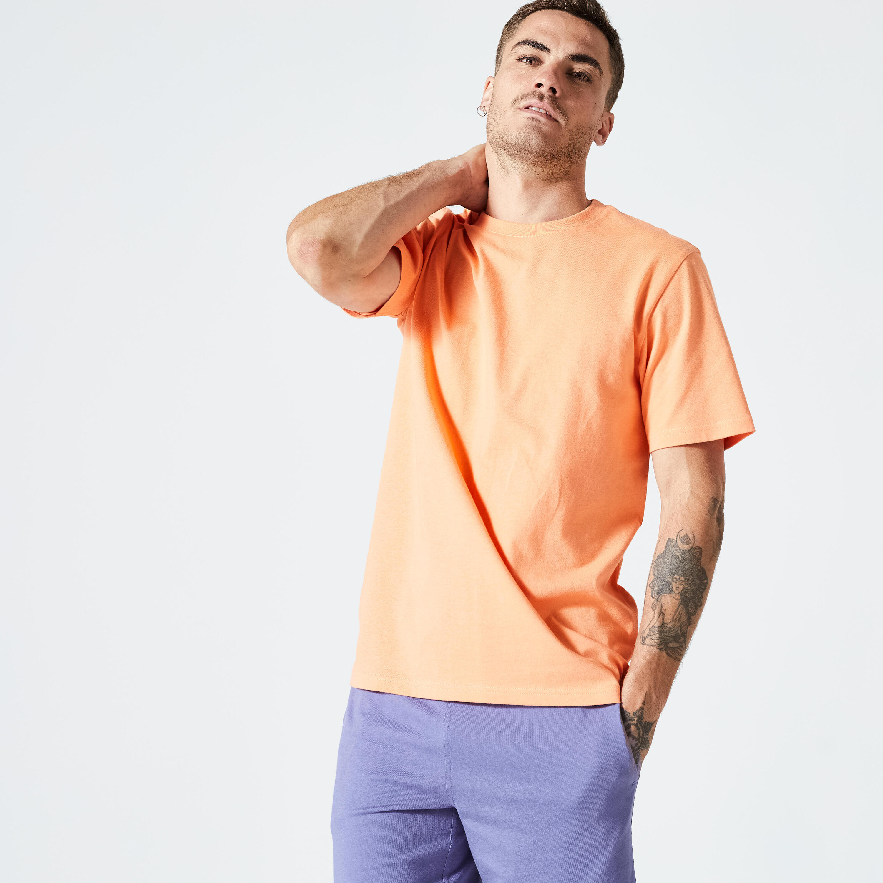 DOMYOS Men's Fitness T-Shirt 500 Essentials - Orange