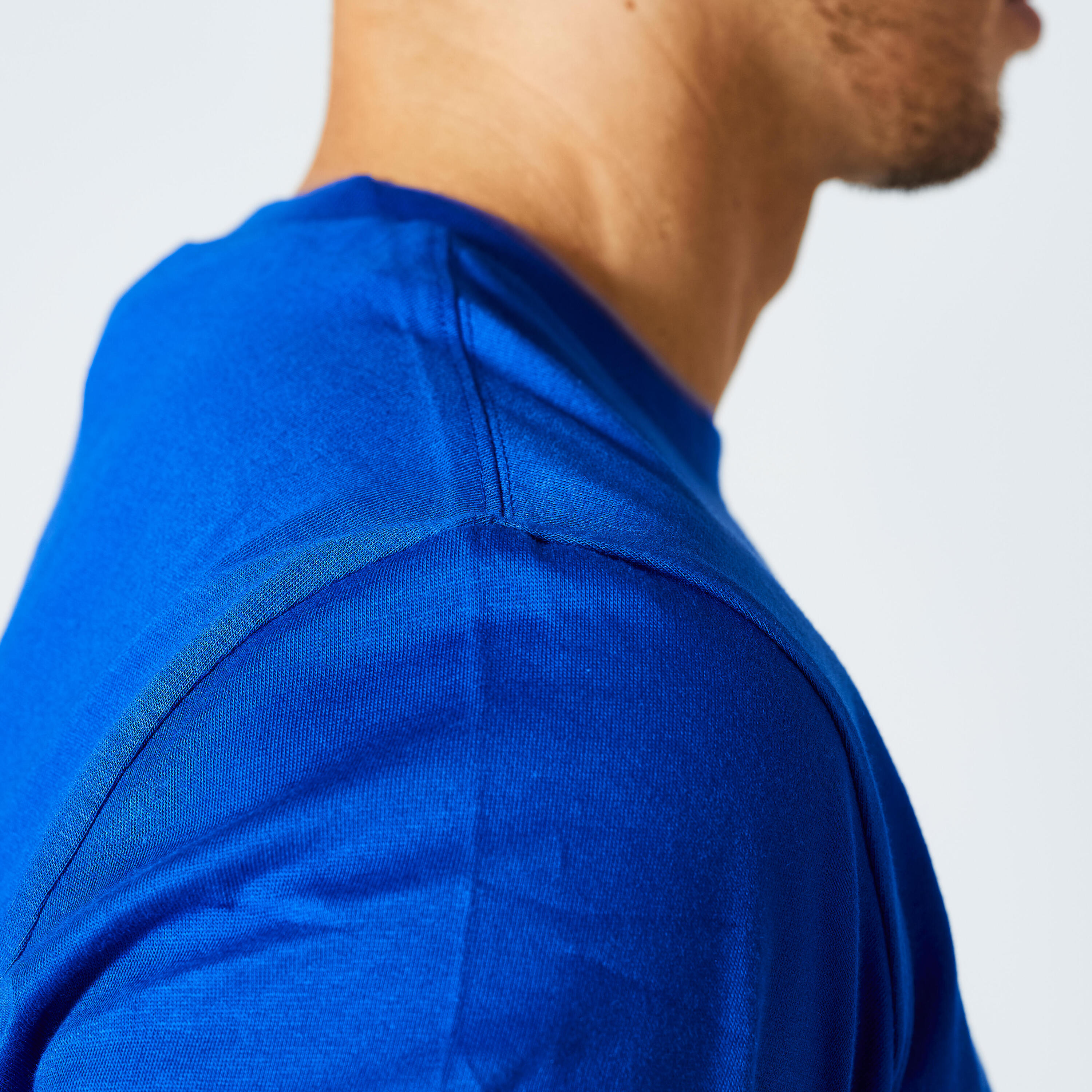Men's Fitness T-Shirt 500 Essentials - Indigo Blue 5/5