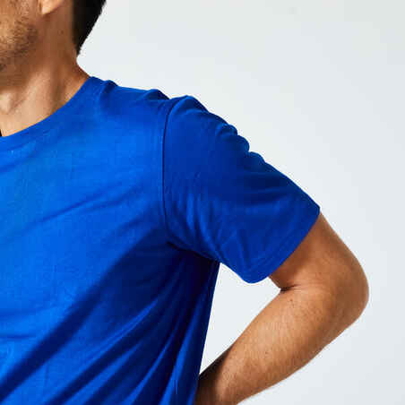 Men's Fitness T-Shirt 500 Essentials - Indigo Blue