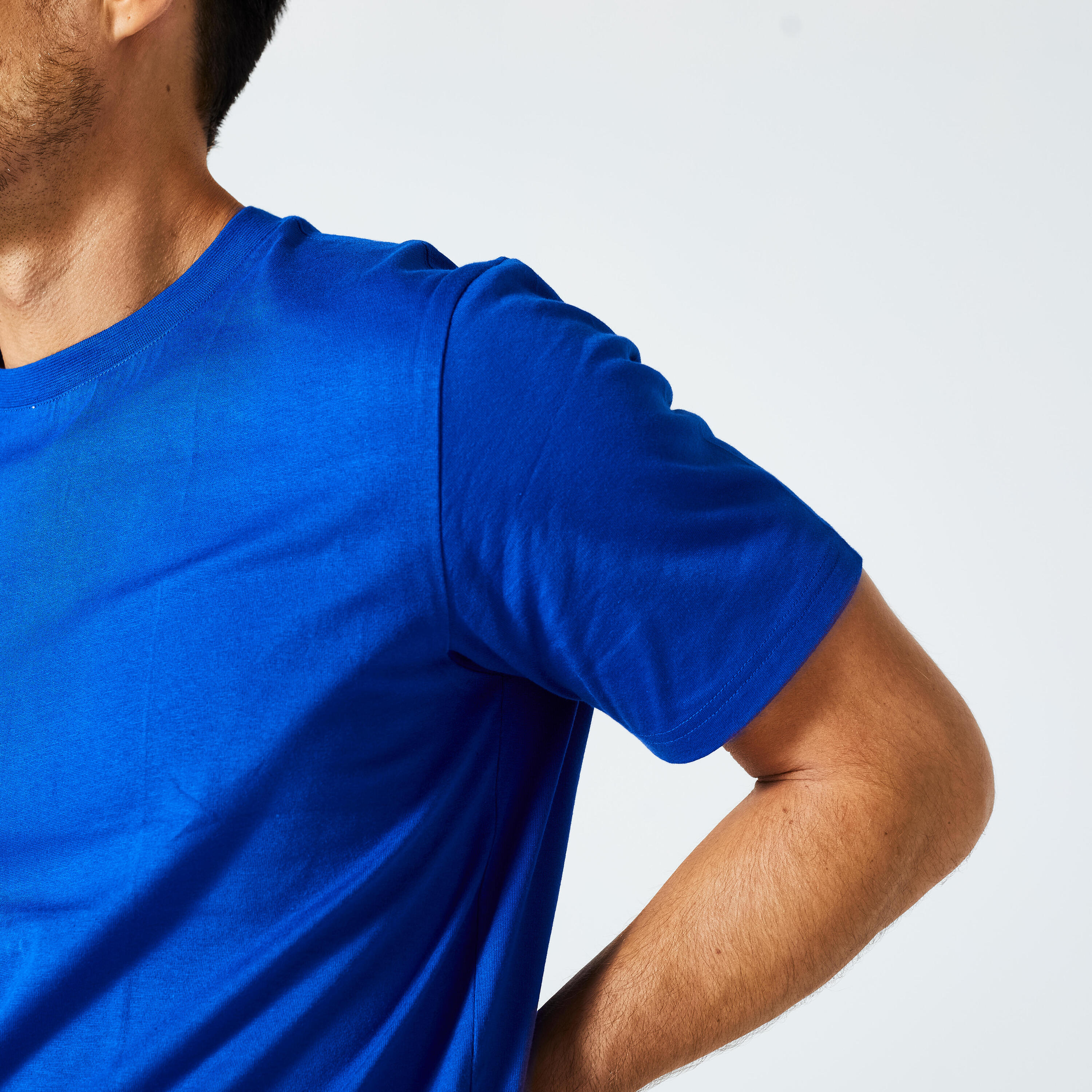 Men's Fitness T-Shirt 500 Essentials - Indigo Blue 4/5
