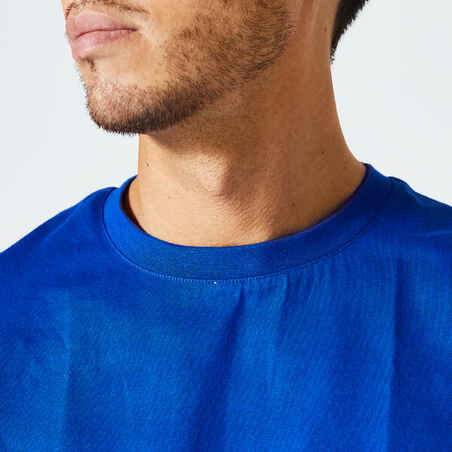 Vyriški kūno rengybos marškinėliai „500 Essentials“, indigo mėlyni
