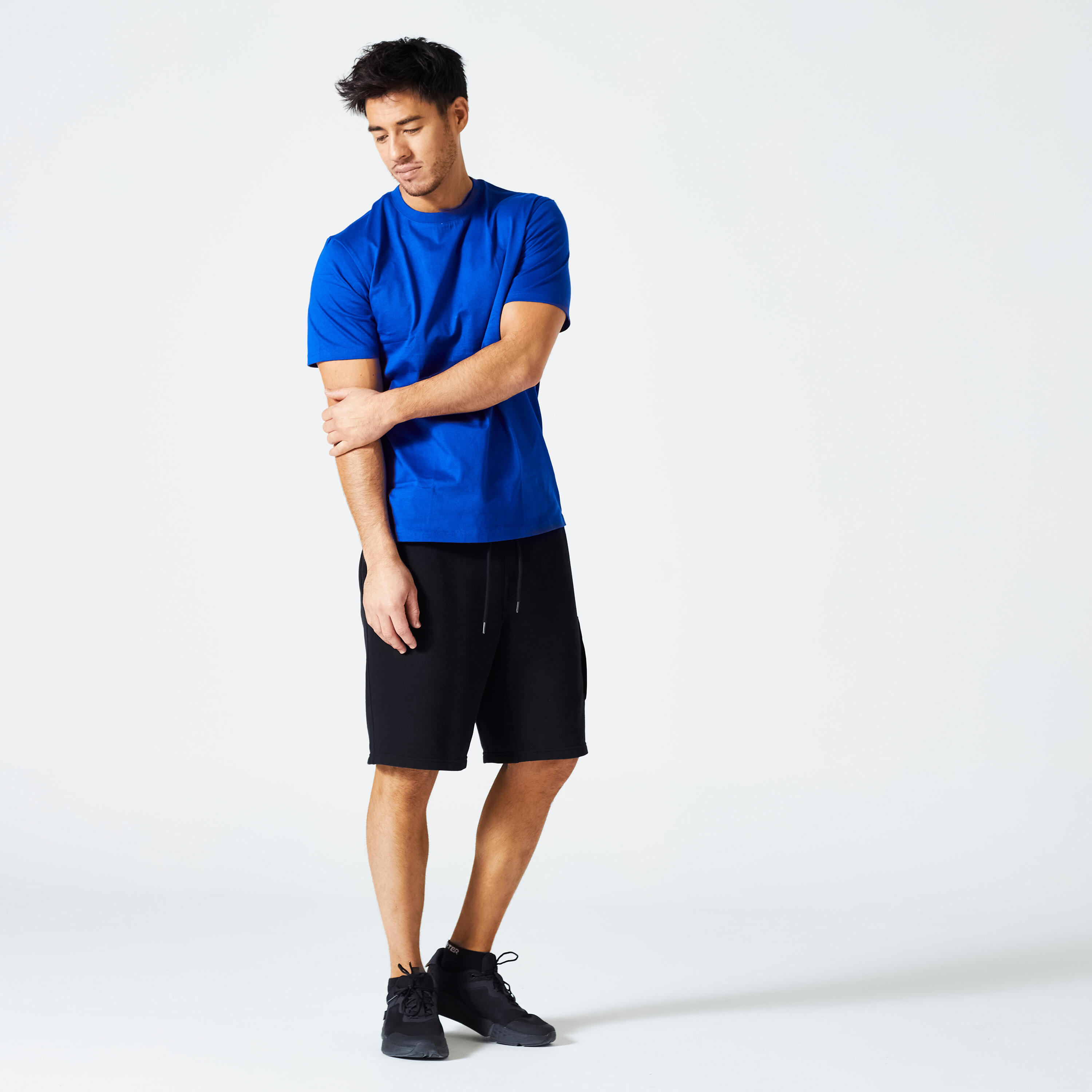 Men's Fitness T-Shirt 500 Essentials - Indigo Blue 2/5