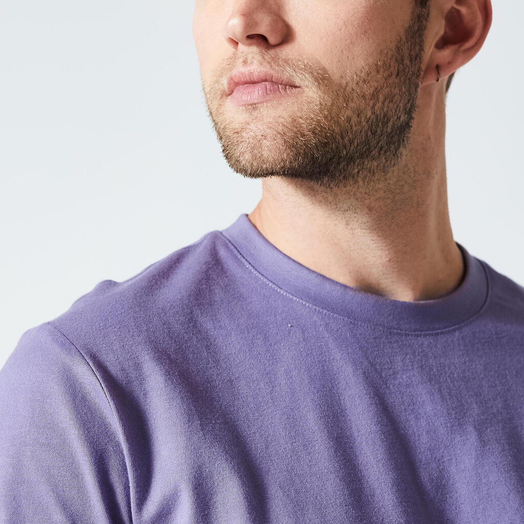 Pánske tričko na cvičenie 500 pastelovo fialové