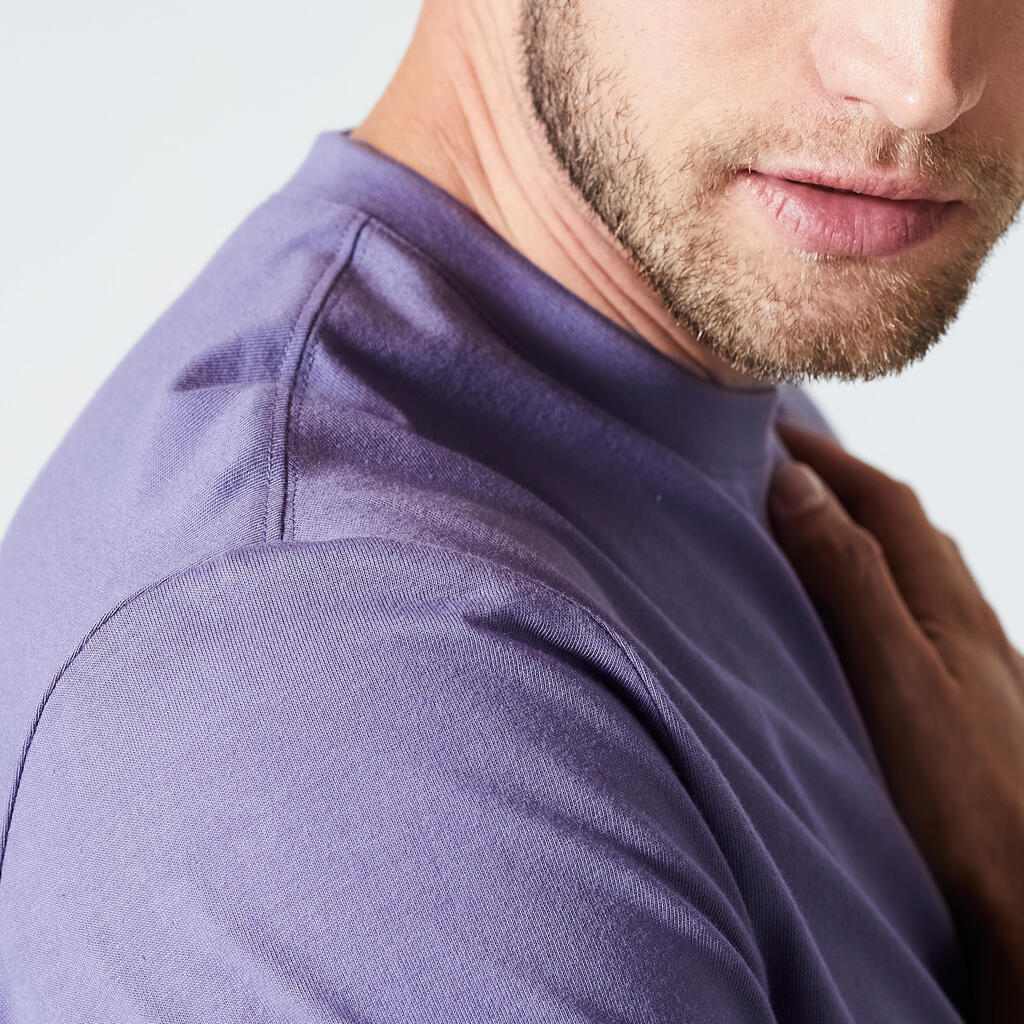 Vīriešu fitnesa T krekls “500 Essentials”, pasteļtoņa blāvi violets