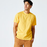 Men's Gym T-Shirt Cotton 500 Essentials - Mustard Yellow