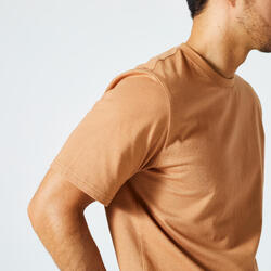 T-Shirt Fitness Homme - 500 Essentials marron noisette