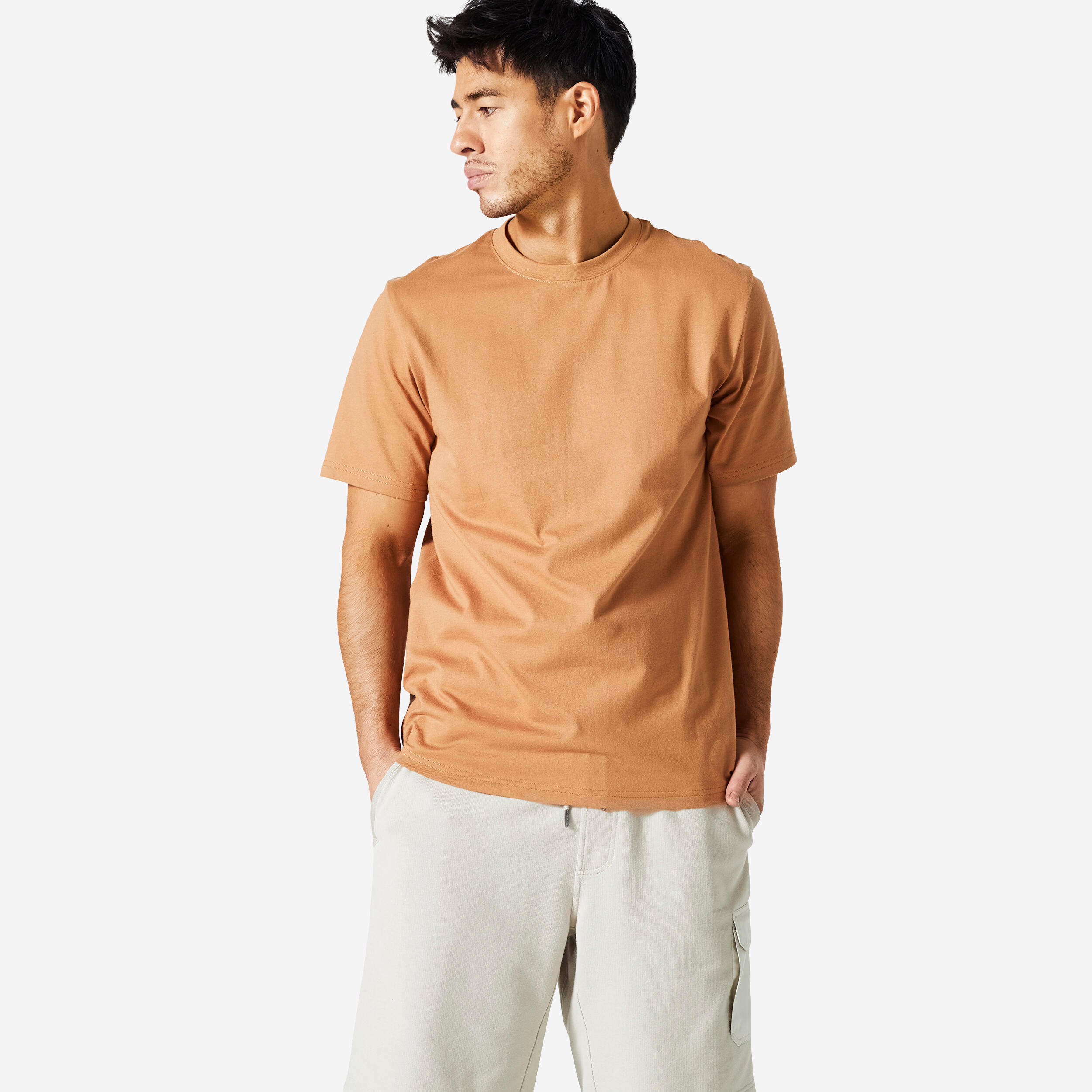 Playera Fitness 500 Essential Hombre Caf Avellana Decathlon
