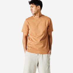 T-Shirt Fitness Homme - 500 Essentials marron noisette