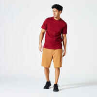 Men's Short-Sleeved Crew-Neck Fitness T-Shirt - Burgundy Red
