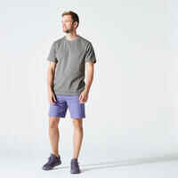 Men's Fitness T-Shirt 500 Essentials - Grey Khaki