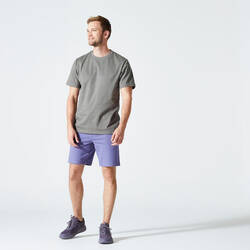 Men's Fitness T-Shirt 500 Essentials - Grey Khaki