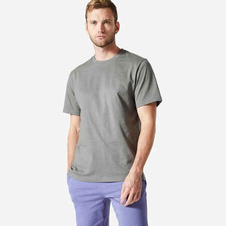 Vyriški kūno rengybos marškinėliai „500 Essentials“, pilki, rausvai žalsvi