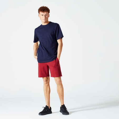 Vyriški kūno rengybos marškinėliai „500 Essentials“, tamsiai mėlyni