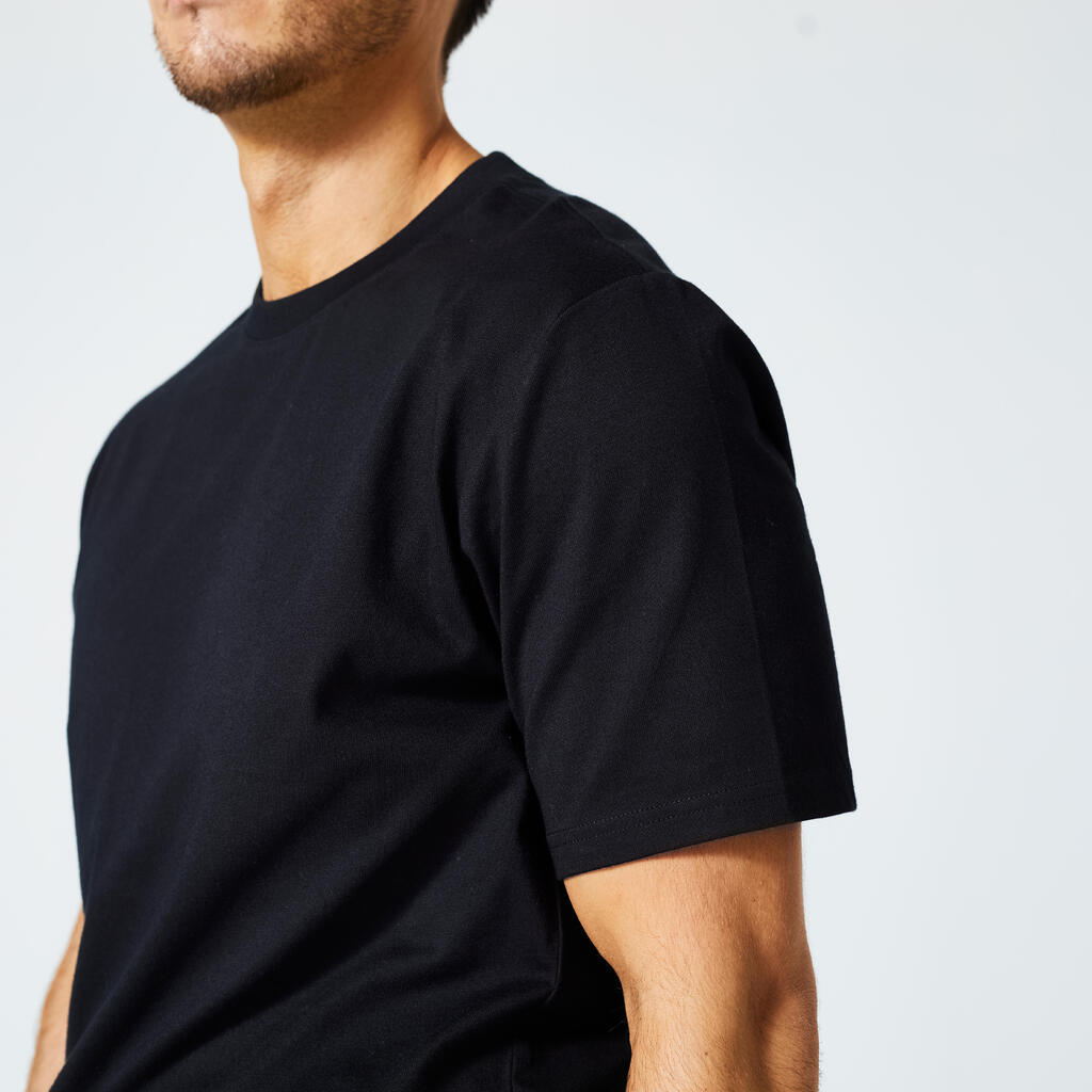 T-shirt fitness homme col rond manches courtes, bleu clair