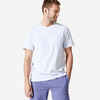Majica kratkih rukava za fitness 500 Essentials ravna muška svijetlosiva