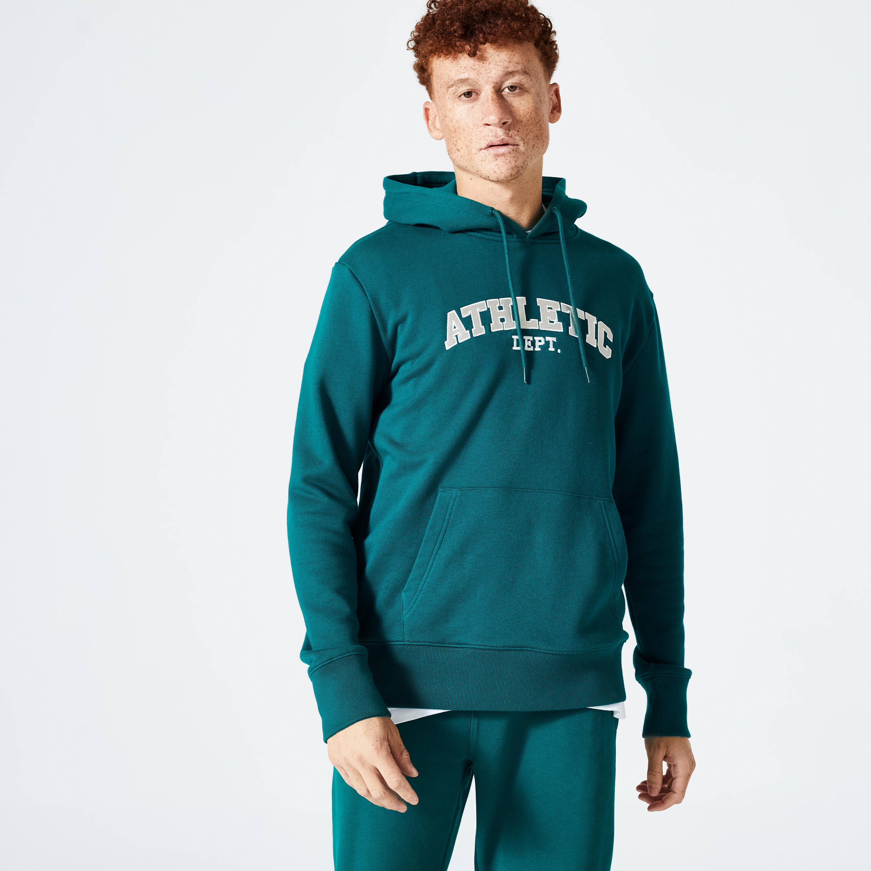 Men's Sweatshirt With Hood And Print 500- Green -  3
