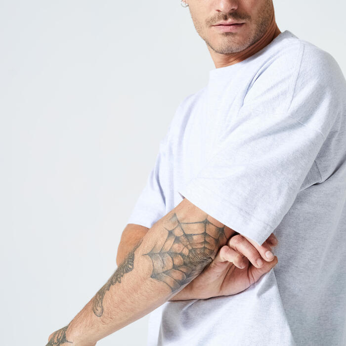 Men's Fitness LooseFit TShirt 520 Pale Grey