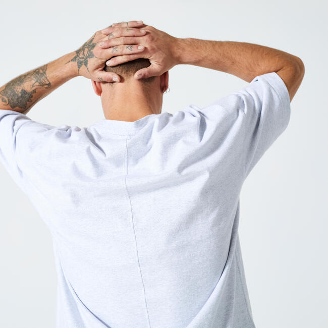 Men's Fitness LooseFit TShirt 520 Pale Grey