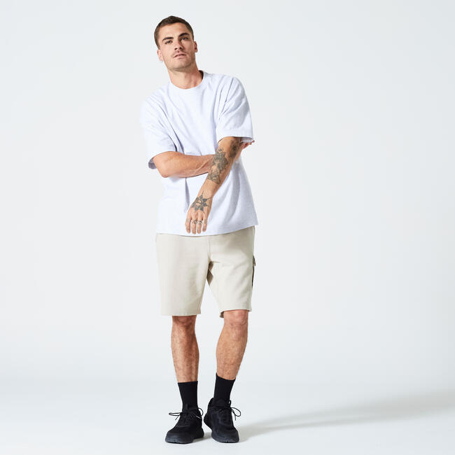 Men's Fitness LooseFit TShirt 520 Pale Grey