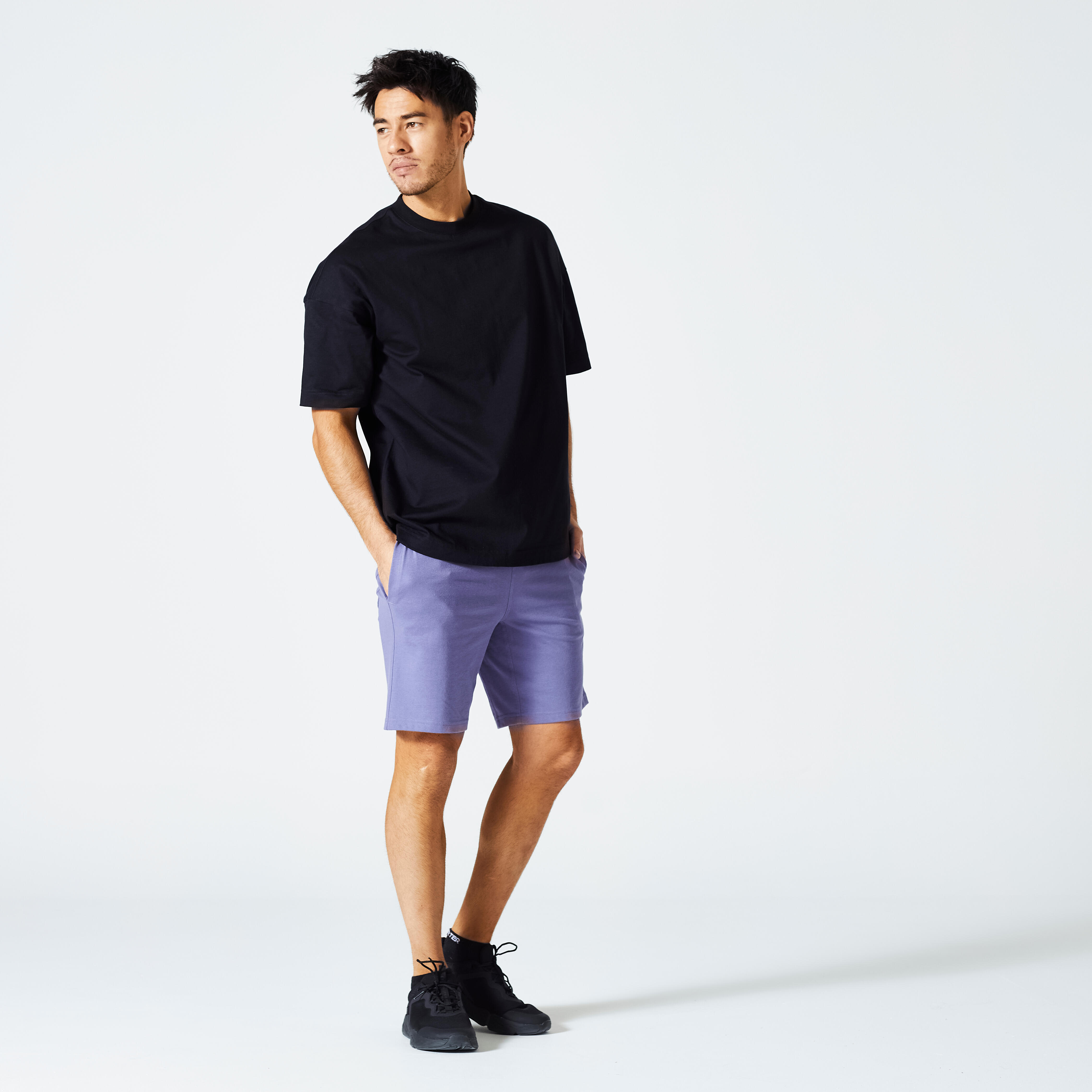 Men's Oversized T-Shirt - 520 - black - Domyos - Decathlon