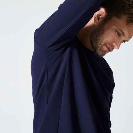 Vyriškas kūno rengybos džemperis „100“, tamsiai mėlynas
